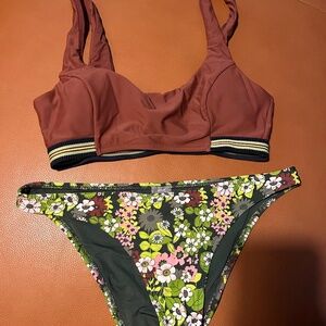 Aerie Bikini floral brown